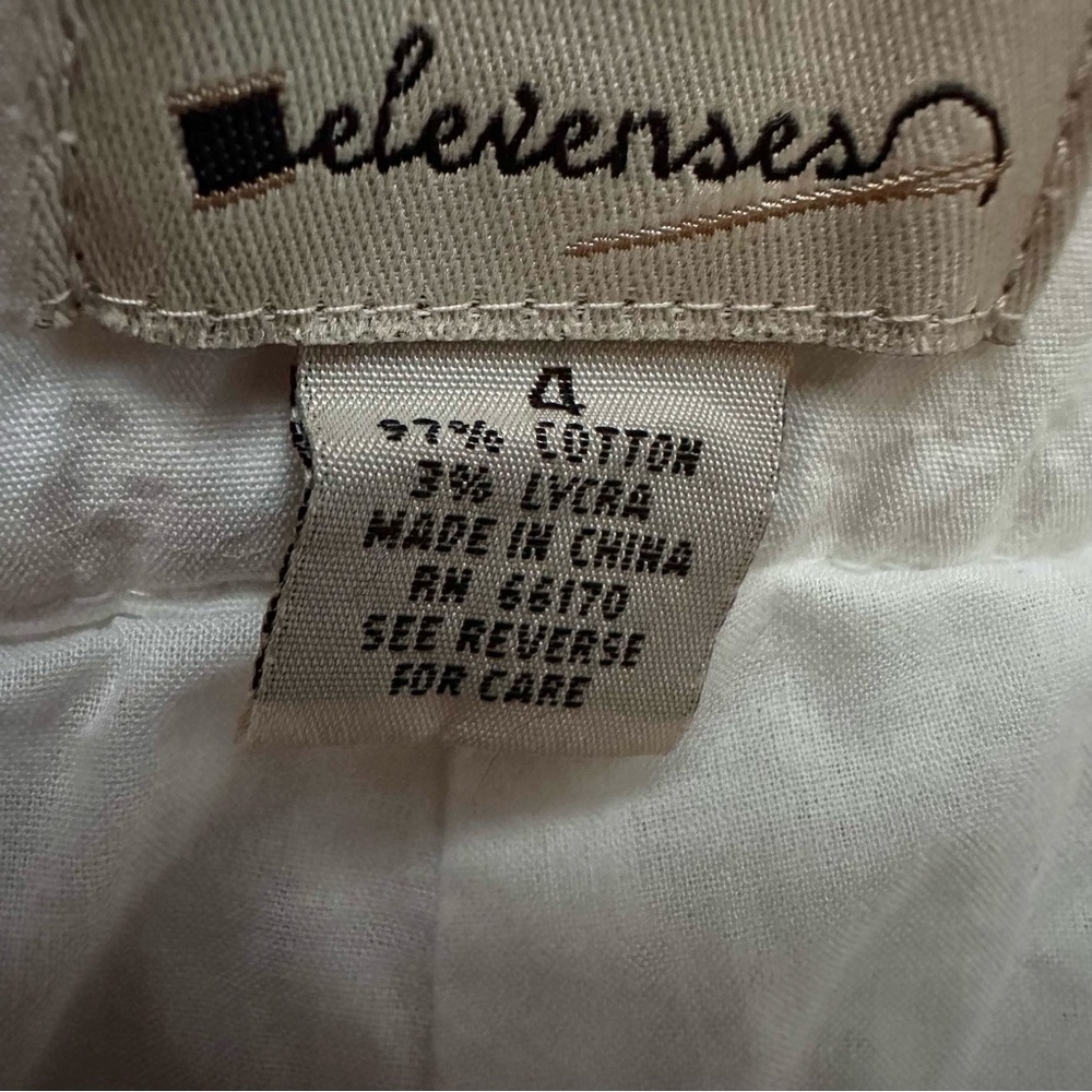 Elevenses Anthropologie White Eyelet Pants Sz 4 Wide Leg Summer - Picture 4 of 6